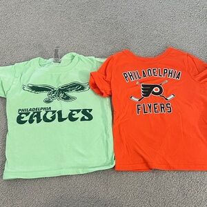 NHL Kids Philadelphia Eagles and Flyers Tees - Green and Orange